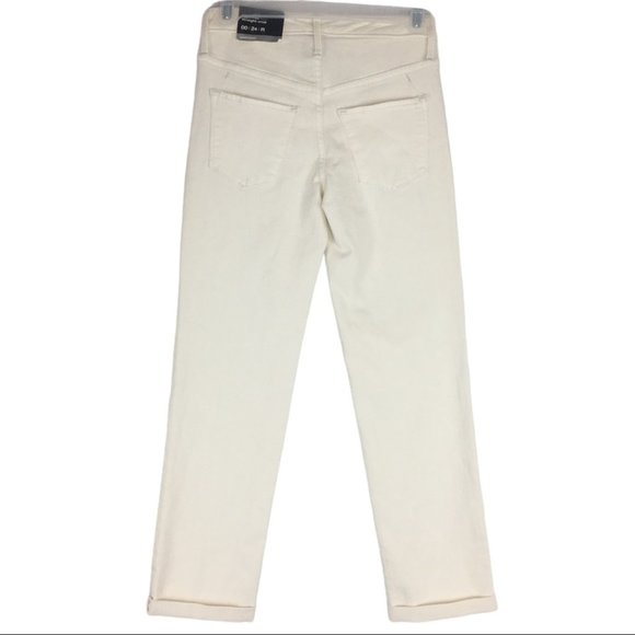🌷 3/$30 Mossimo (Target) Cream High Rise Straight Leg Cropped Jean Size 00 - Picture 4 of 10